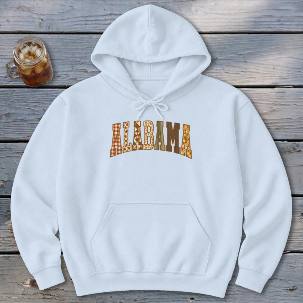Alabama Faux Embroidery Letters Hoodie