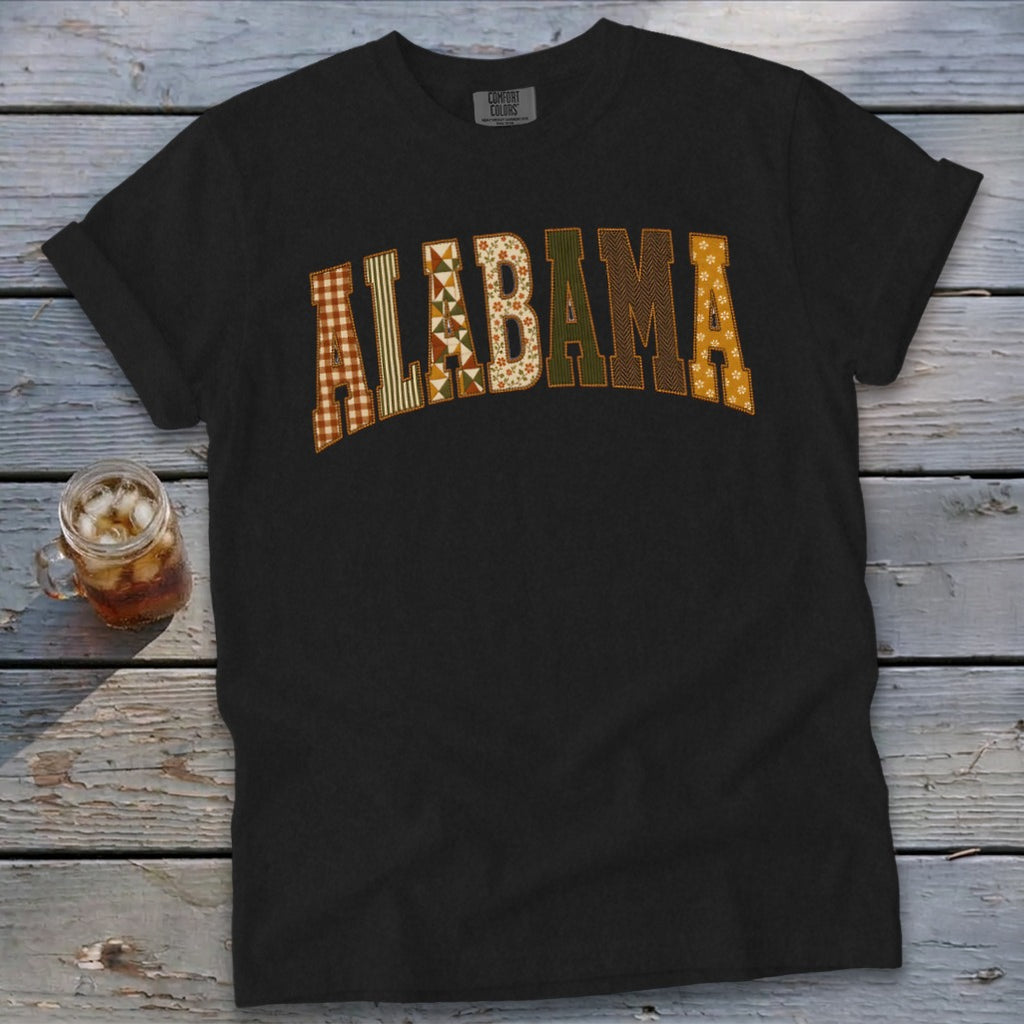 Alabama Faux Embroidery Letters Signature Tee