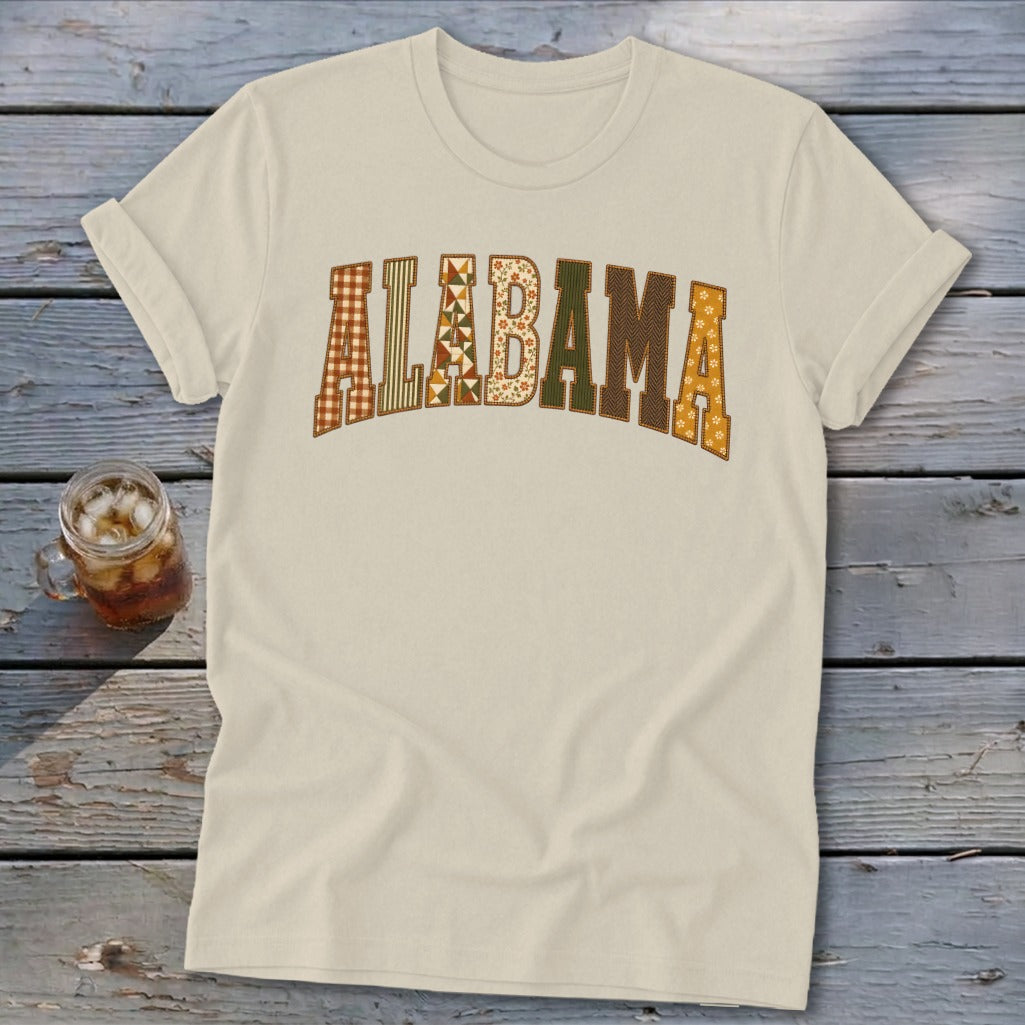 Alabama Faux Embroidery Letters Softstyle Tee