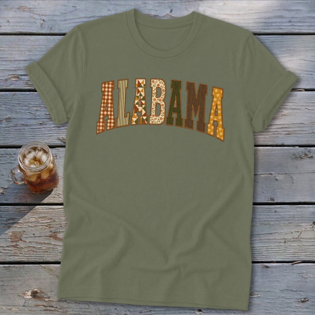 Alabama Faux Embroidery Letters Softstyle Tee