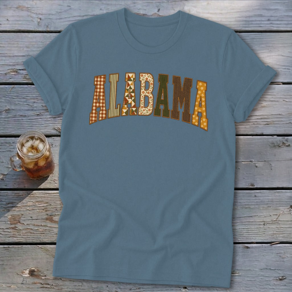 Alabama Faux Embroidery Letters Softstyle Tee