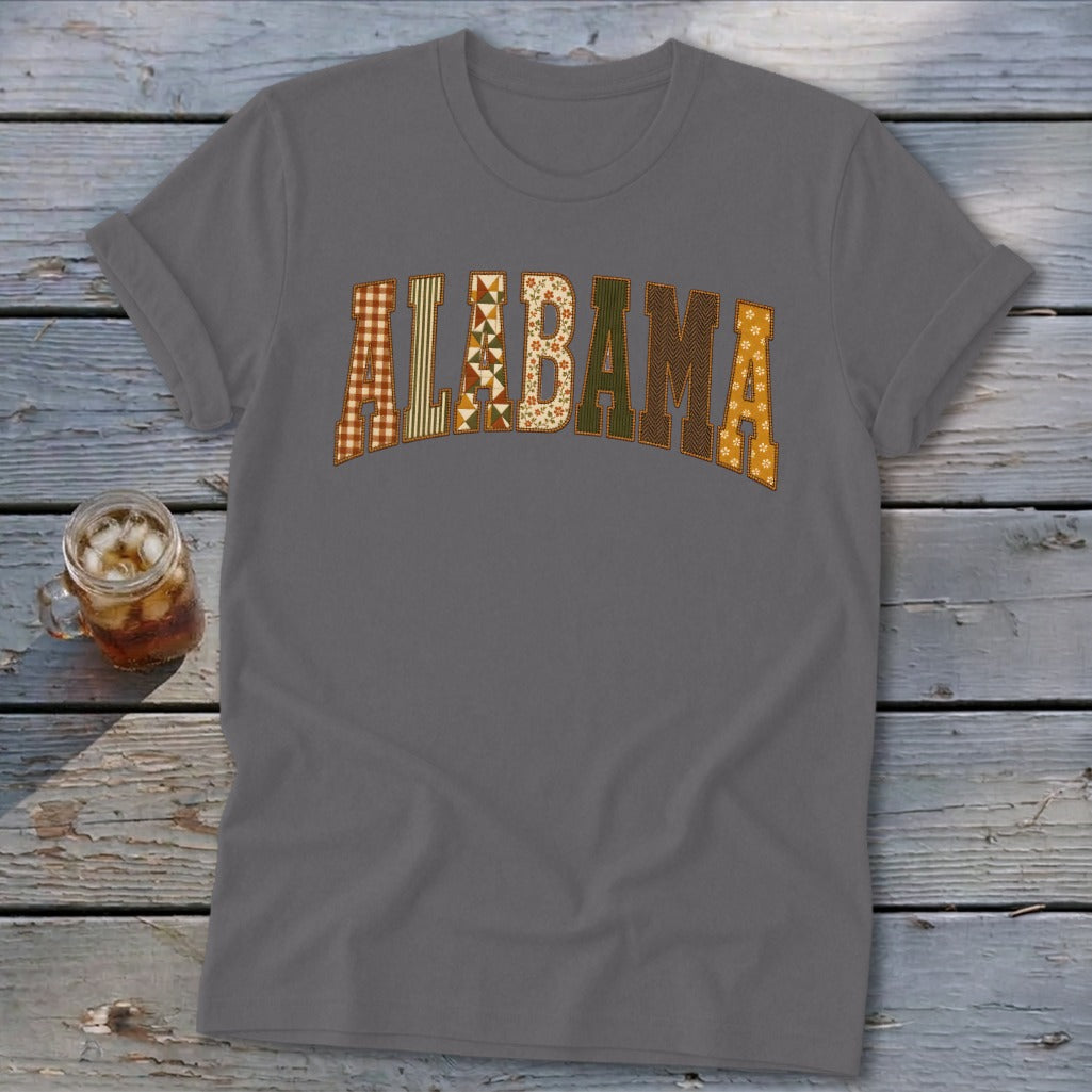 Alabama Faux Embroidery Letters Softstyle Tee