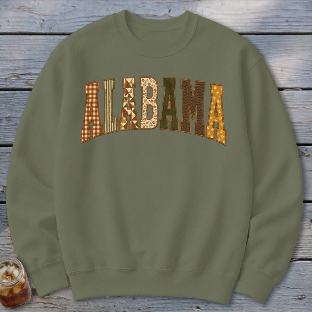 Alabama Faux Embroidery Letters Sweatshirt