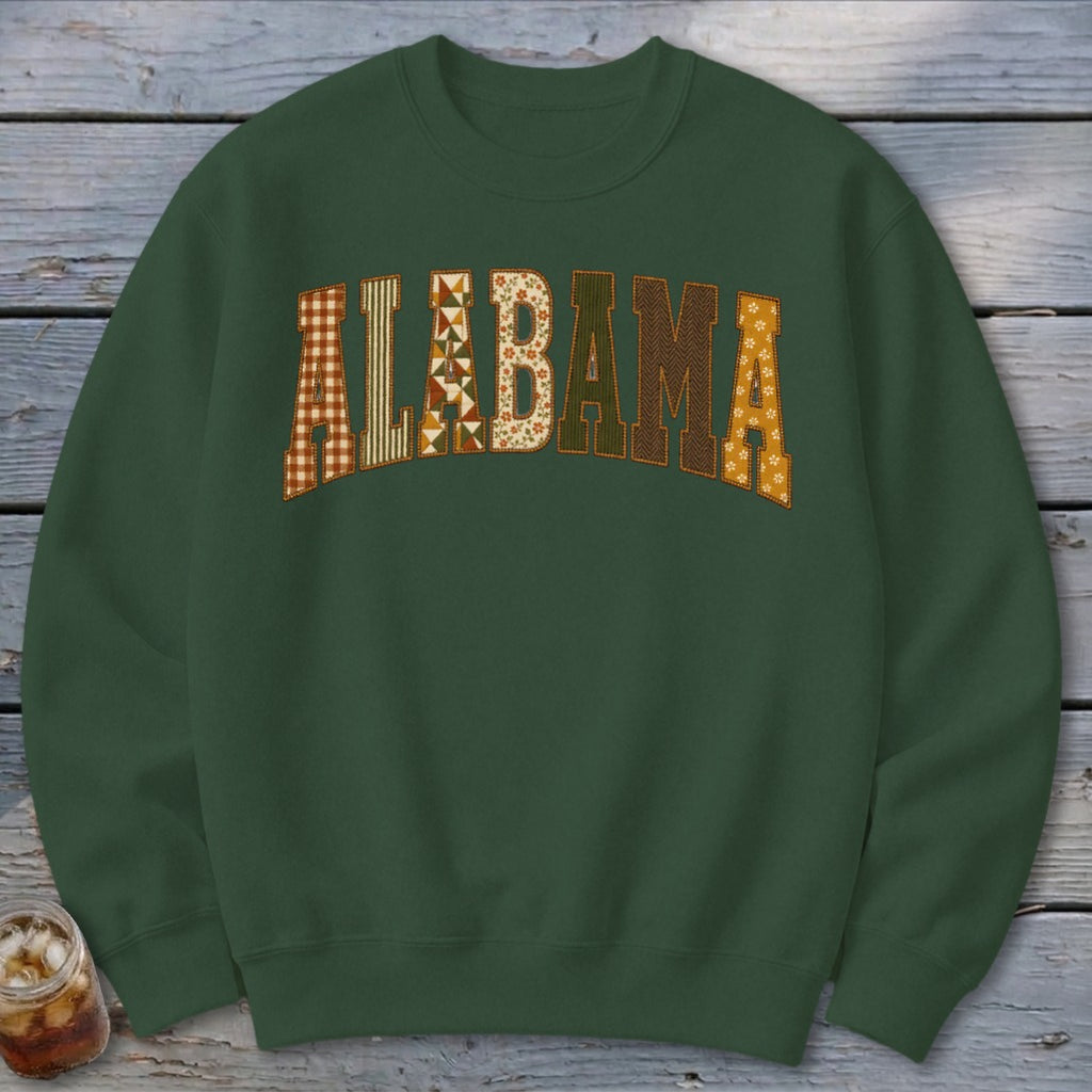 Alabama Faux Embroidery Letters Sweatshirt