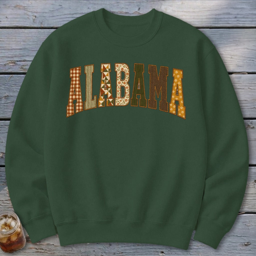 Alabama Faux Embroidery Letters Sweatshirt