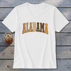 Alabama Faux Embroidery Letters V-neck