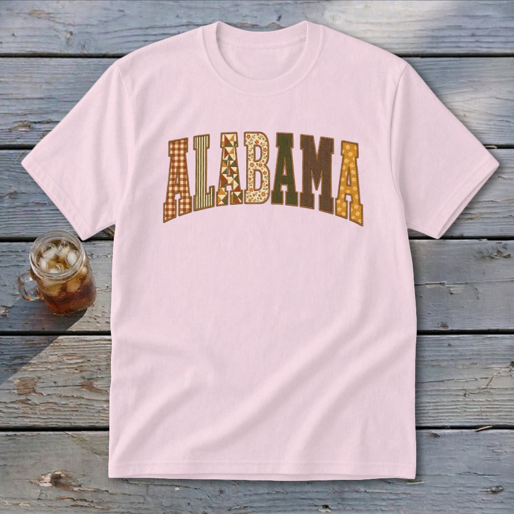 Alabama Faux Embroidery Letters Youth Tee