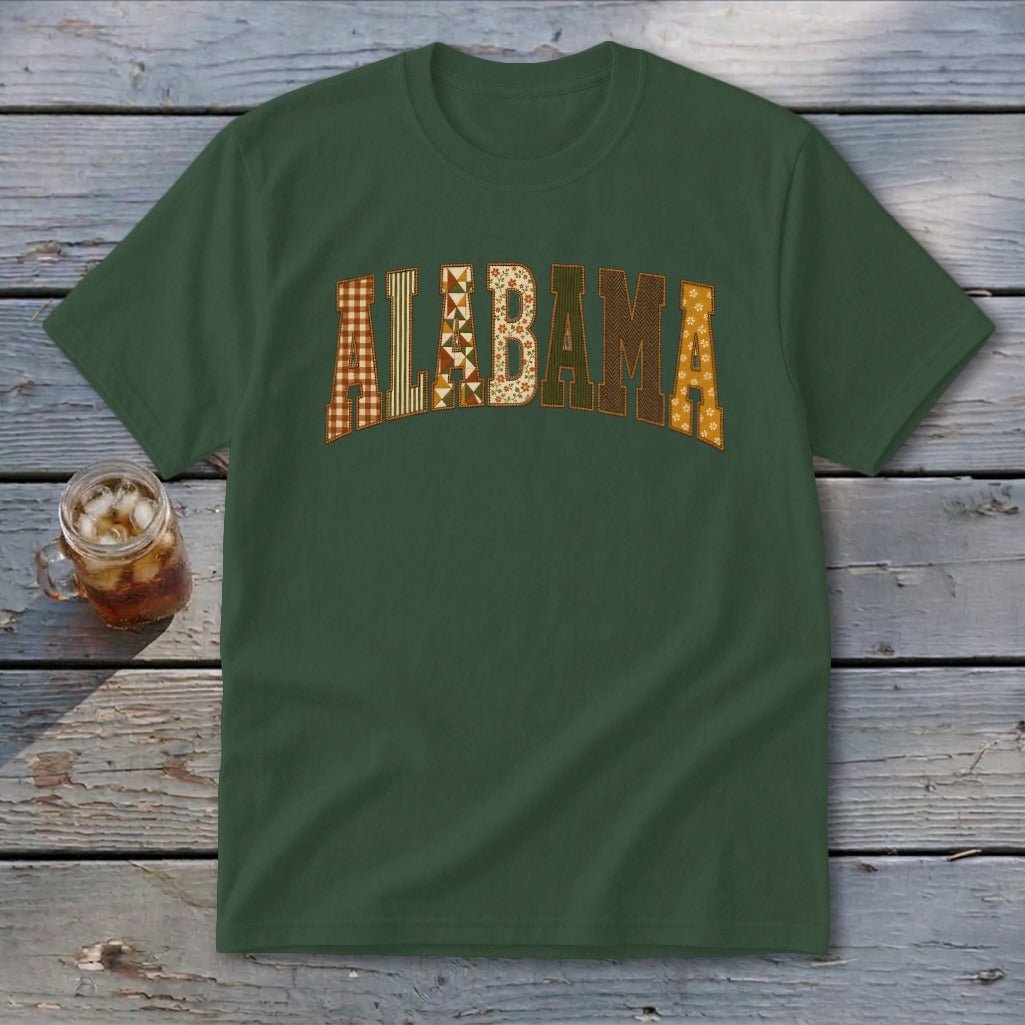 Alabama Faux Embroidery Letters Youth Tee