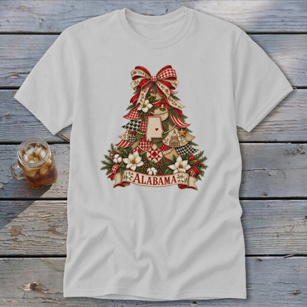 Alabama Faux Patchwork Christmas Tree Classic Tee