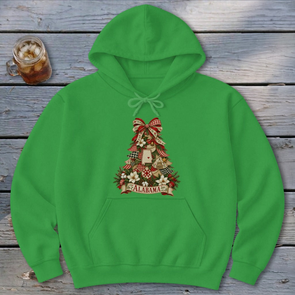 Alabama Faux Patchwork Christmas Tree Hoodie