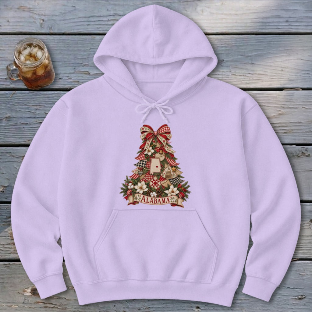 Alabama Faux Patchwork Christmas Tree Hoodie