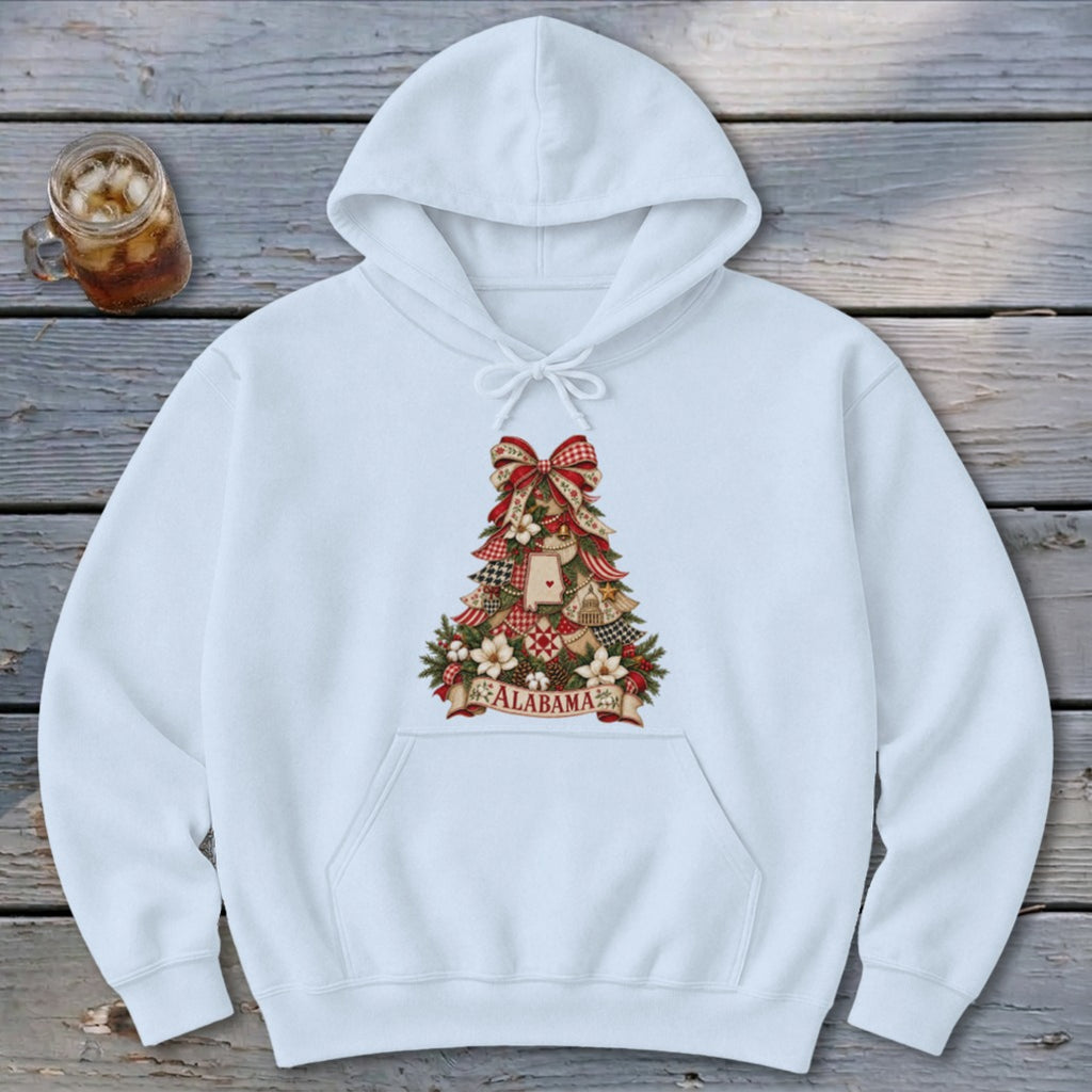Alabama Faux Patchwork Christmas Tree Hoodie