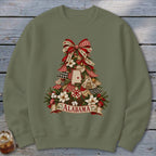 Alabama Faux Patchwork Christmas Tree Sweatshirt