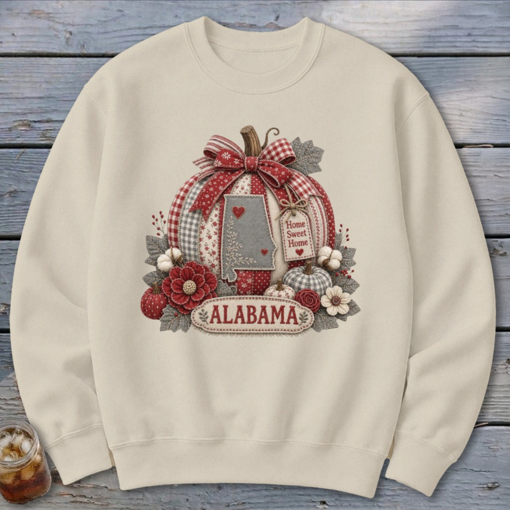 Alabama Faux Patchwork Pumpkin Sweatshirt