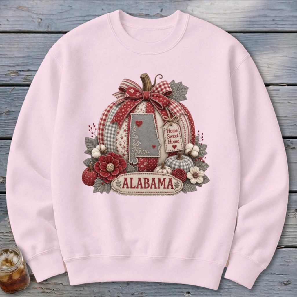 Alabama Faux Patchwork Pumpkin Sweatshirt