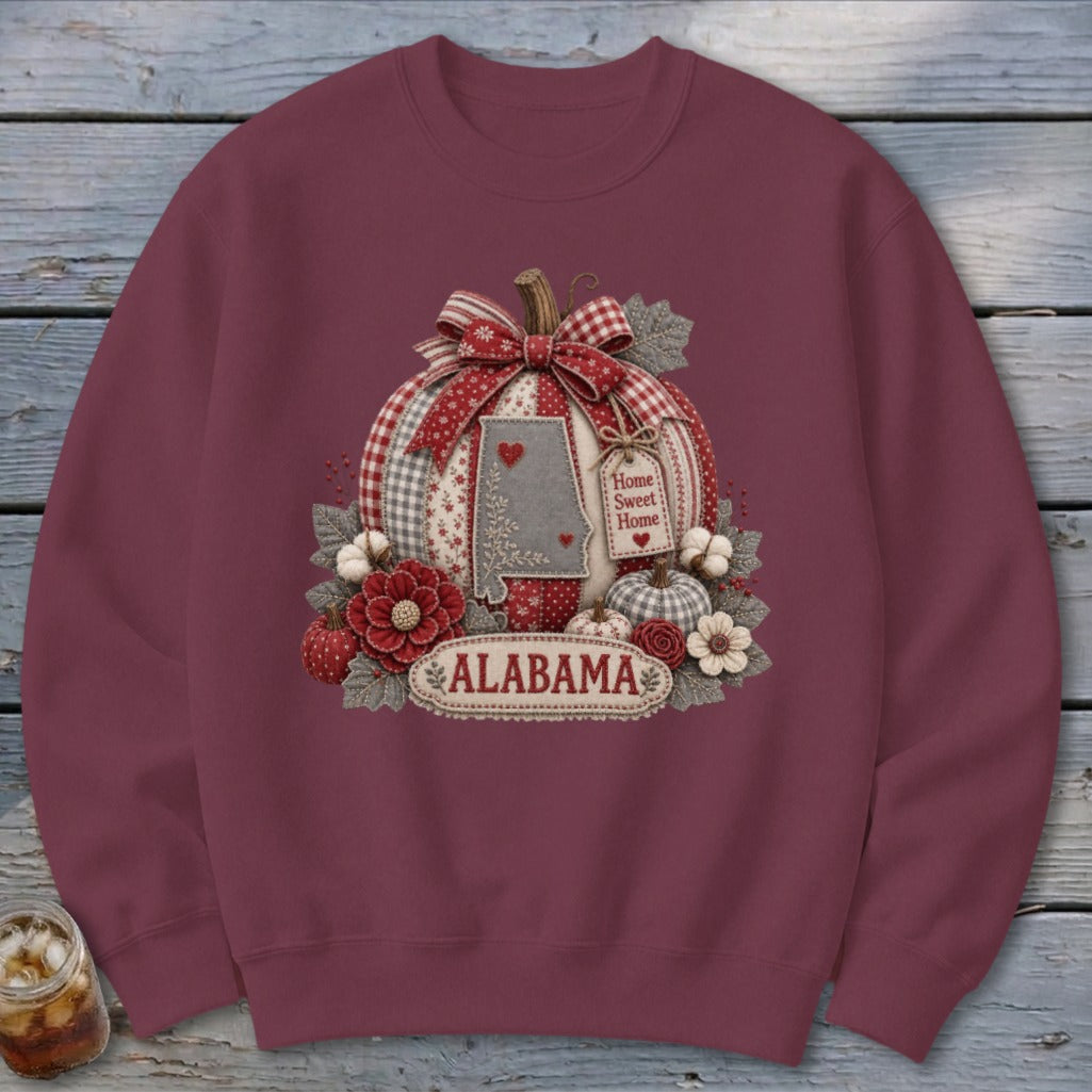 Alabama Faux Patchwork Pumpkin Sweatshirt