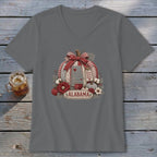 Alabama Faux Patchwork Pumpkin V-neck