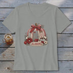 Alabama Faux Patchwork Pumpkin V-neck