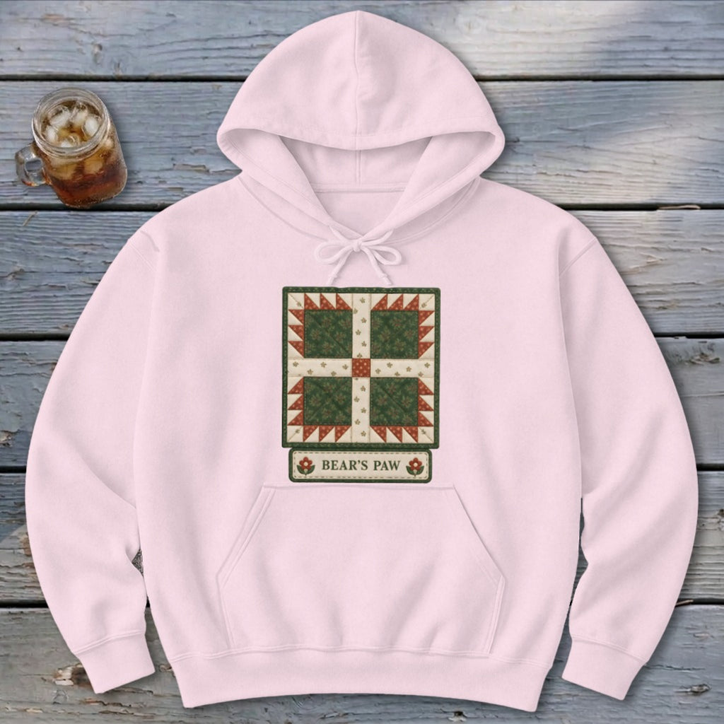 Bear's Paw Faux Quilt Block Hoodie