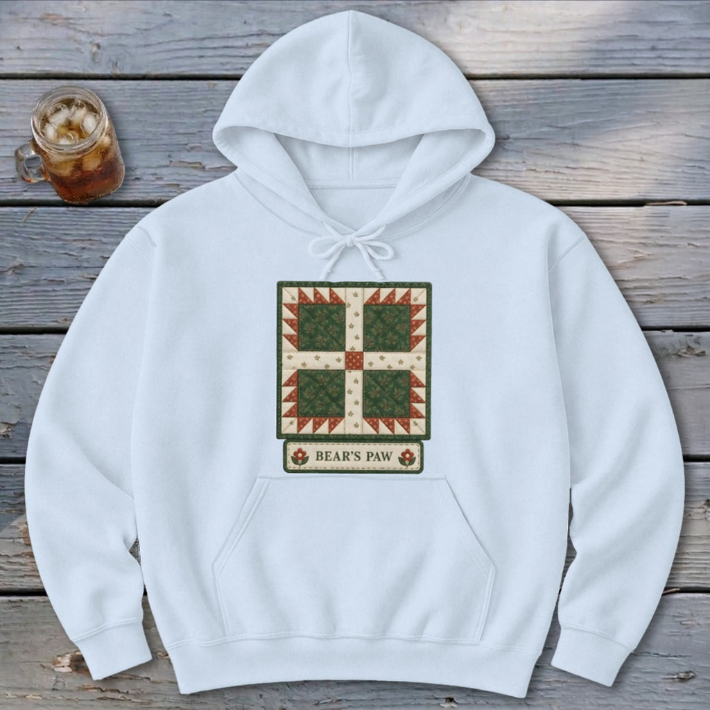 Bear's Paw Faux Quilt Block Hoodie