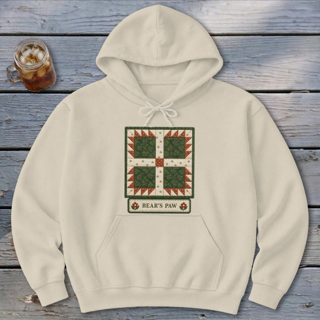 Bear's Paw Faux Quilt Block Hoodie