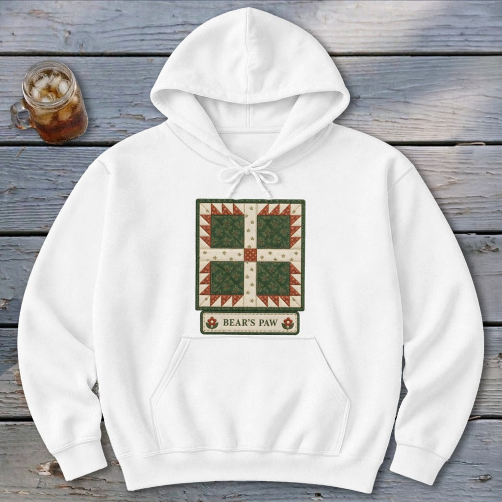 Bear's Paw Faux Quilt Block Hoodie