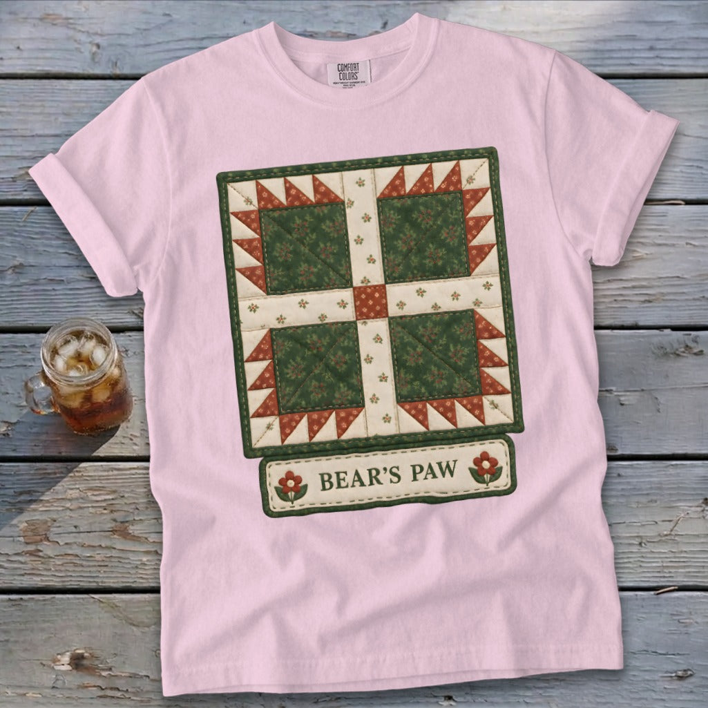 Bear's Paw Faux Quilt Block Signature Tee