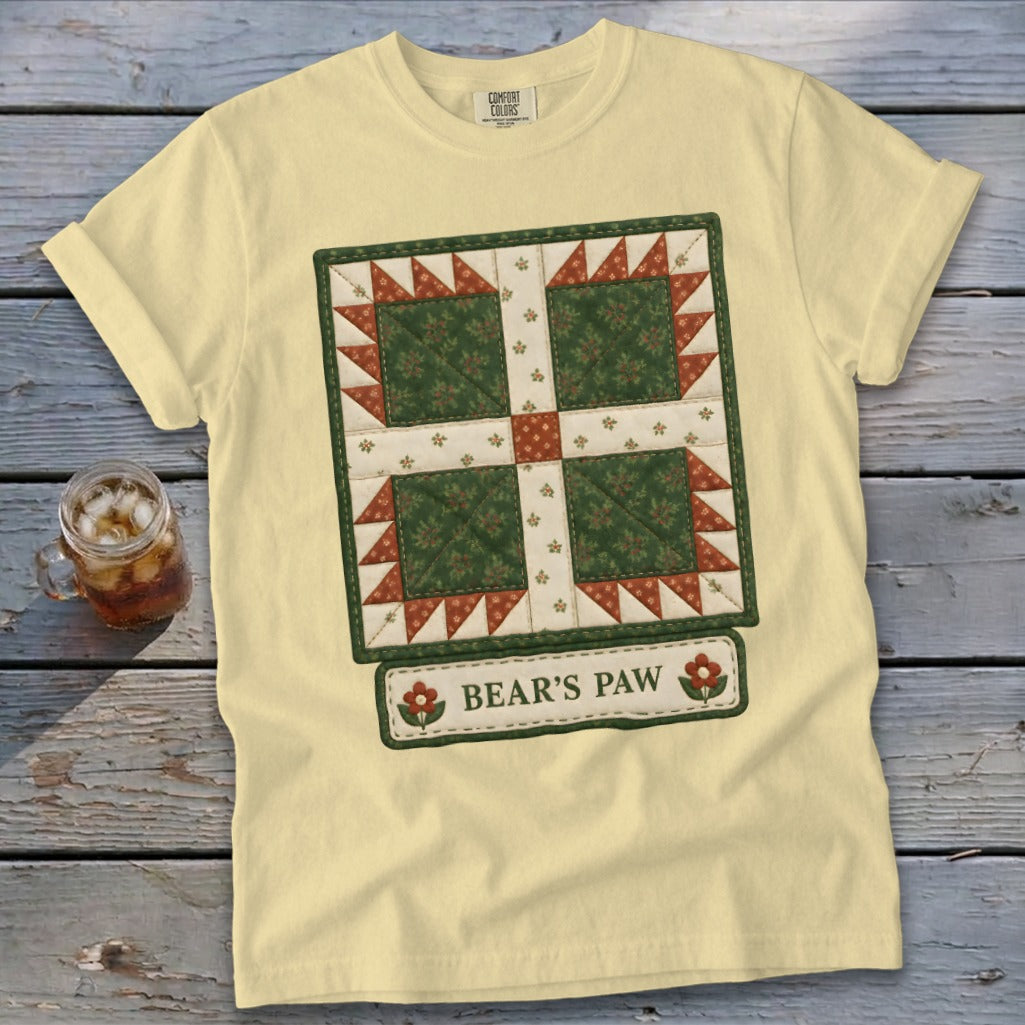 Bear's Paw Faux Quilt Block Signature Tee