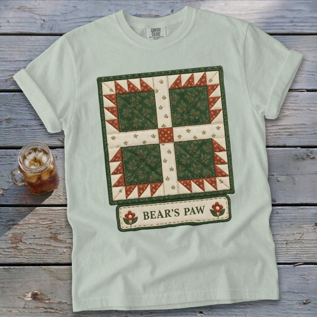 Bear's Paw Faux Quilt Block Signature Tee