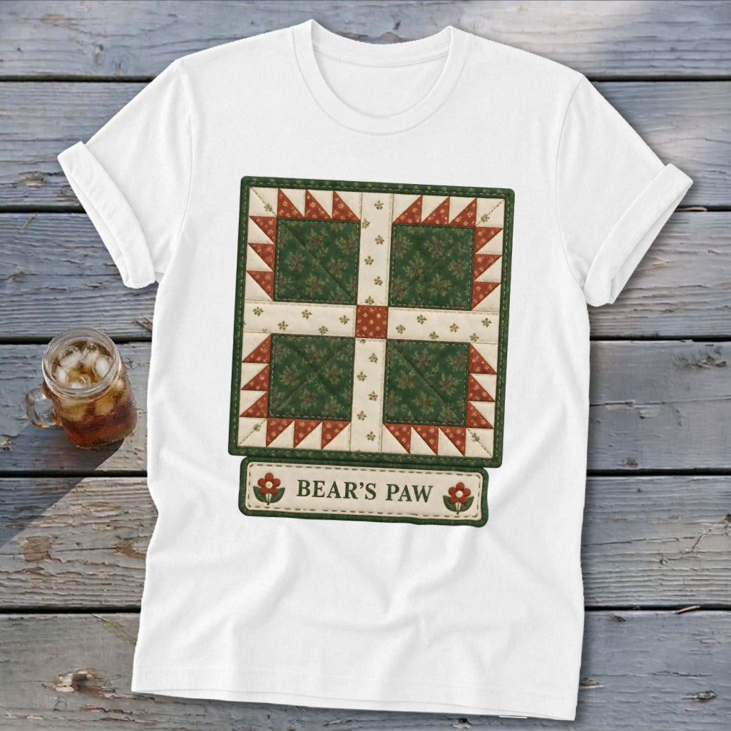 Bear's Paw Faux Quilt Block Softstyle Tee