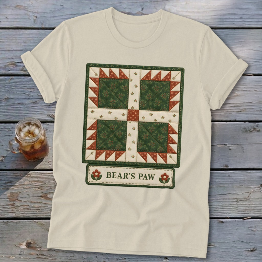 Bear's Paw Faux Quilt Block Softstyle Tee