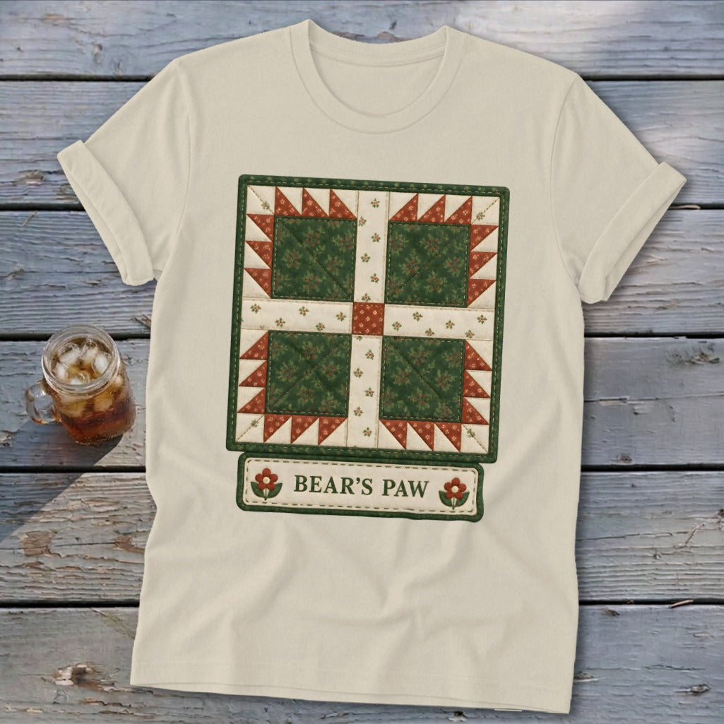 Bear's Paw Faux Quilt Block Softstyle Tee