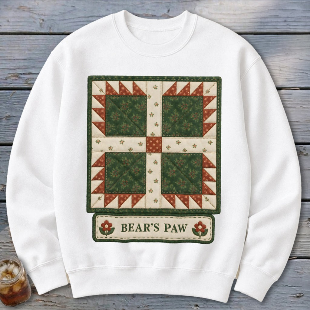 Bear's Paw Faux Quilt Block Sweatshirt