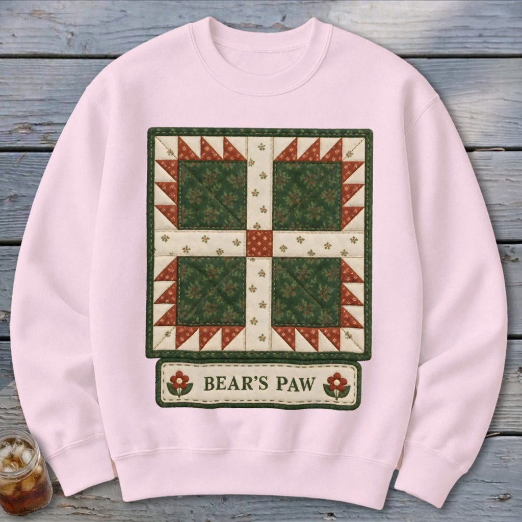 Bear's Paw Faux Quilt Block Sweatshirt