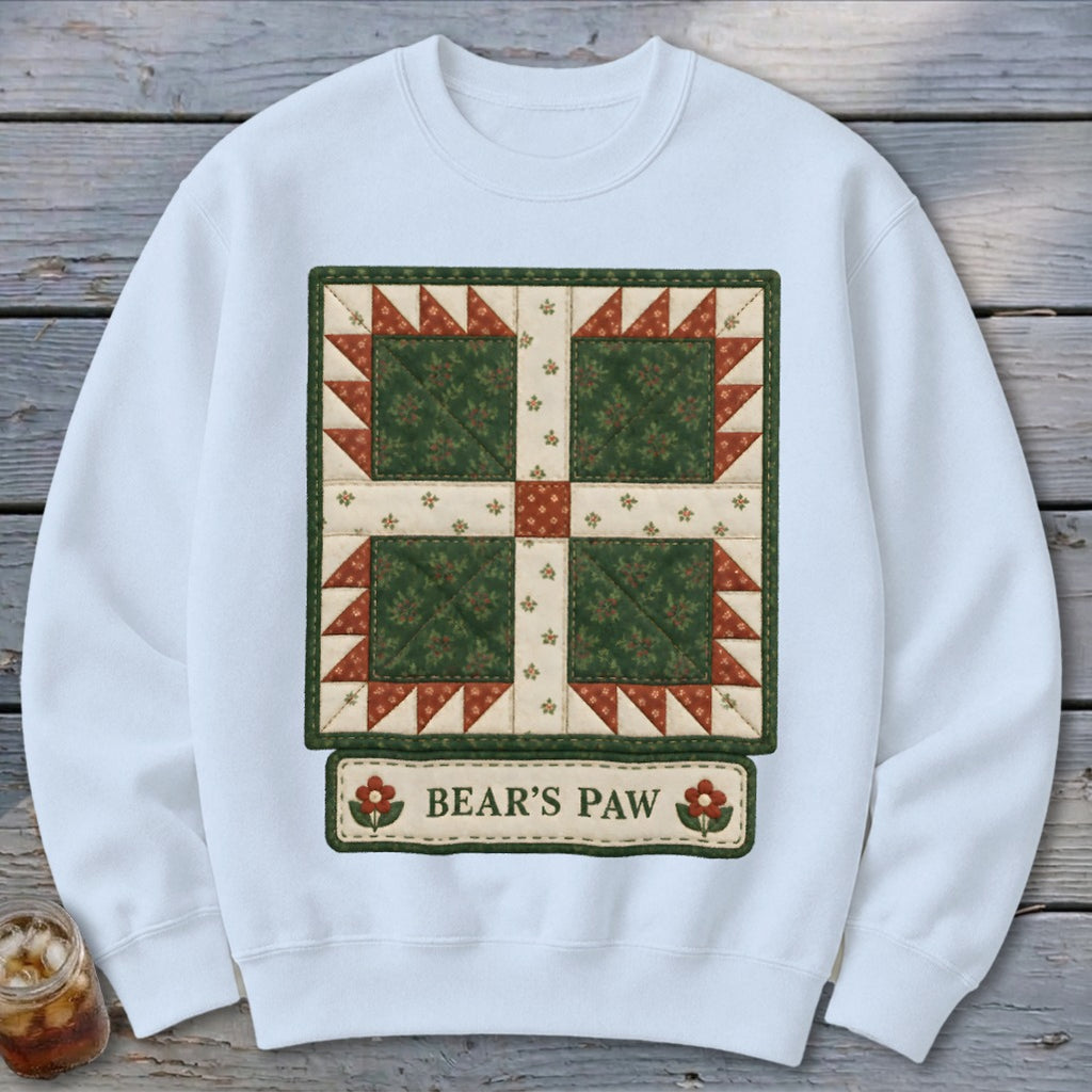 Bear's Paw Faux Quilt Block Sweatshirt