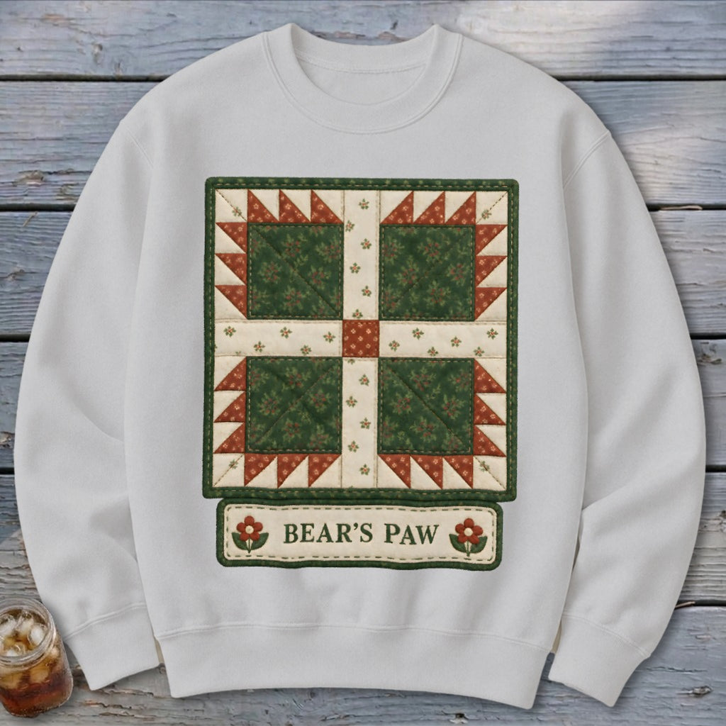 Bear's Paw Faux Quilt Block Sweatshirt