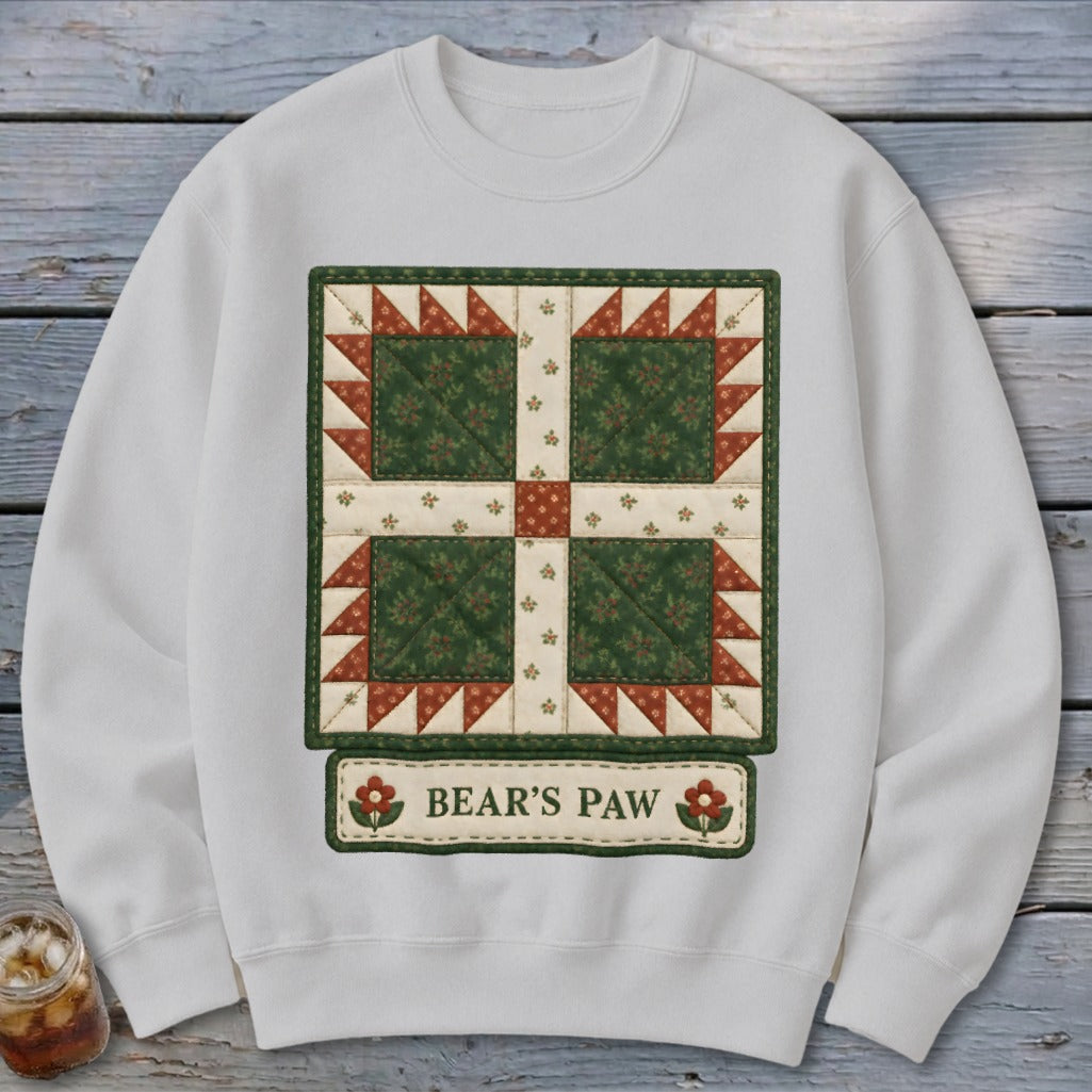 Bear's Paw Faux Quilt Block Sweatshirt