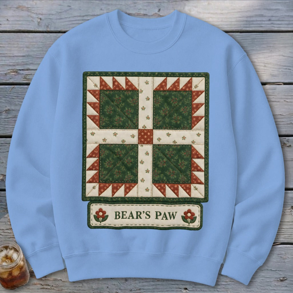 Bear's Paw Faux Quilt Block Sweatshirt