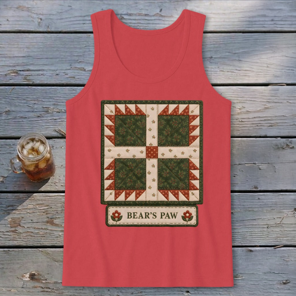 Bear's Paw Faux Quilt Block Tank Top