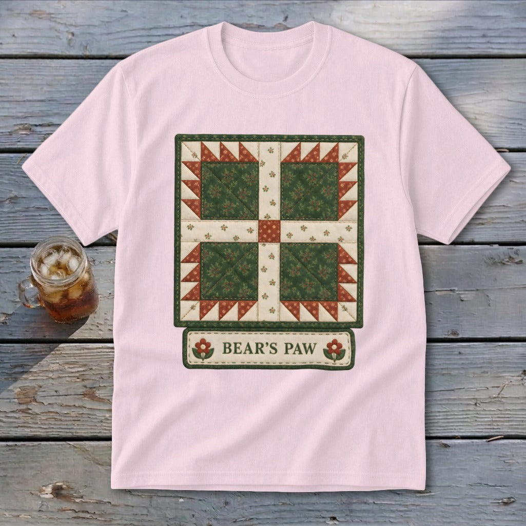 Bear's Paw Faux Quilt Block Youth Tee