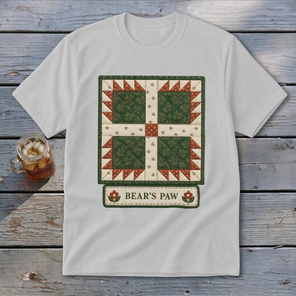 Bear's Paw Faux Quilt Block Youth Tee