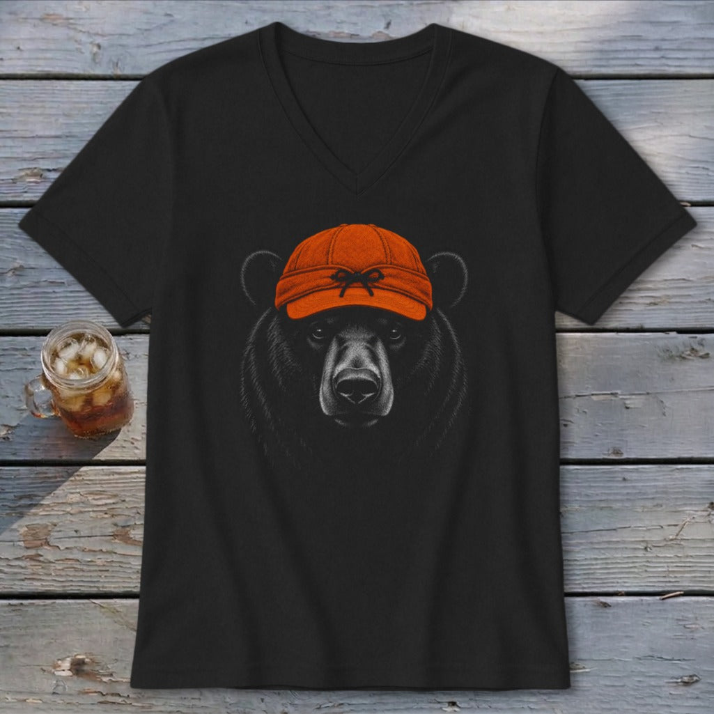 Blaze Orange Bear V-neck