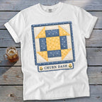 Churn Dash Faux Quilt Block Signature Tee