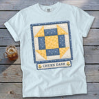 Churn Dash Faux Quilt Block Signature Tee