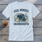 Light blue t-shirt with coal miner's helmet and "Coal Miner's Granddaughter" text.