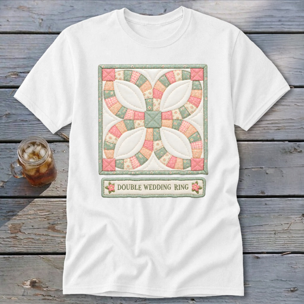 Double Wedding Ring Faux Quilt Block Classic Tee