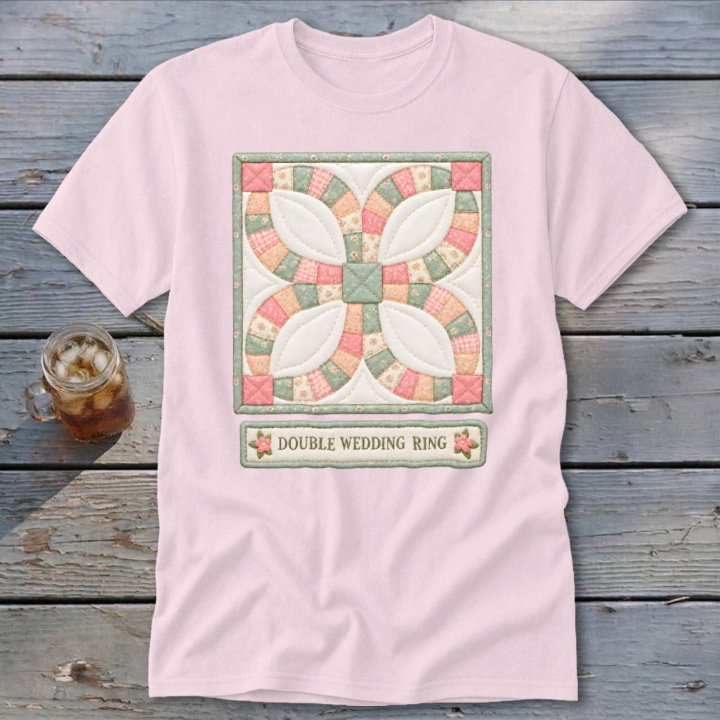 Double Wedding Ring Faux Quilt Block Classic Tee