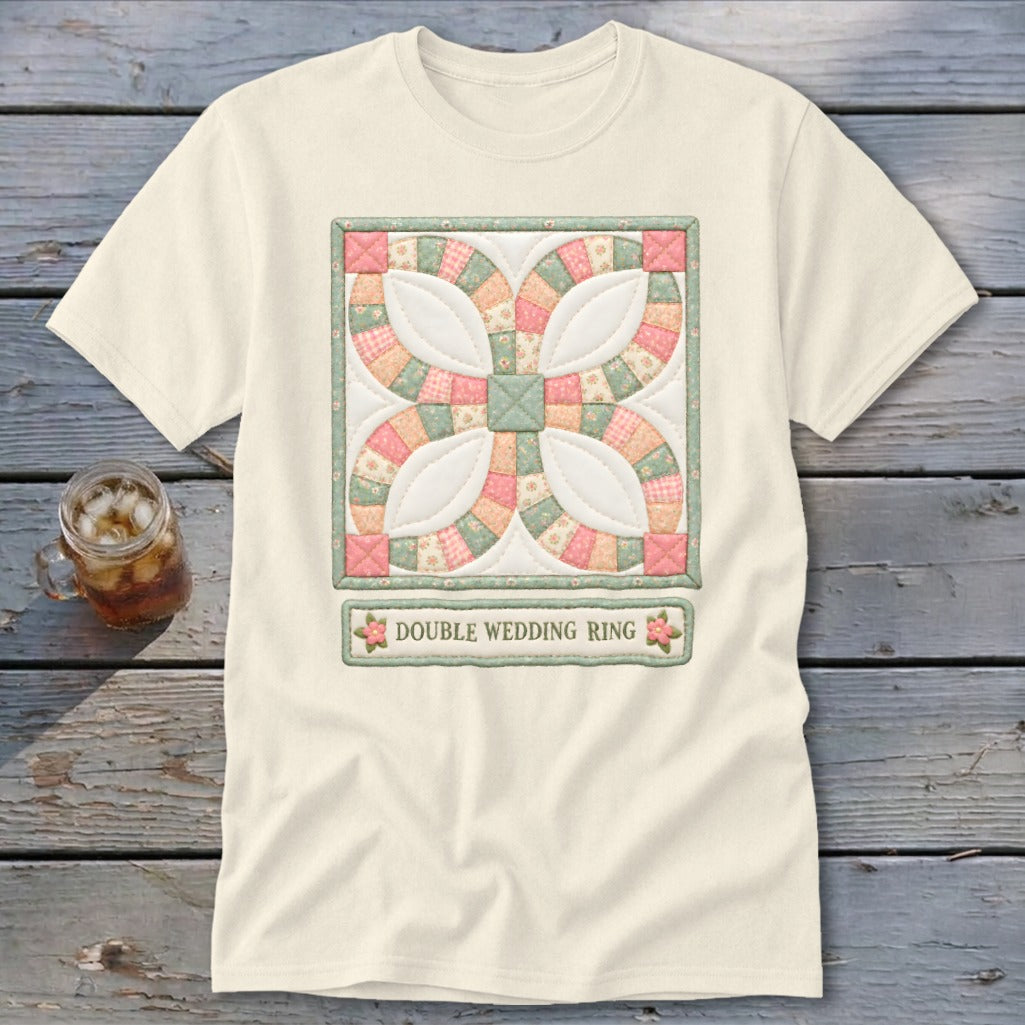 Double Wedding Ring Faux Quilt Block Classic Tee