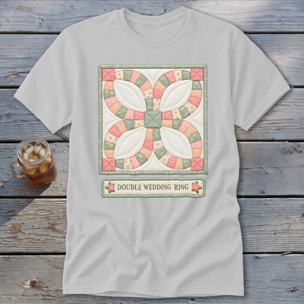Double Wedding Ring Faux Quilt Block Classic Tee