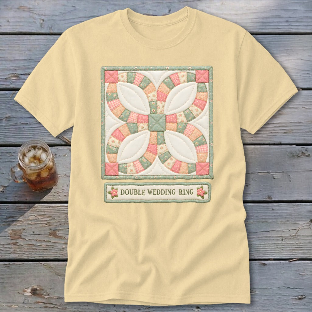 Double Wedding Ring Faux Quilt Block Classic Tee